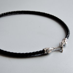 Crixus Necklace, Silver Crix Choker for Man, Leather Raven Necklace, Mens Gift, Valentines Day for Husband, Christmas Gift Boyfriend