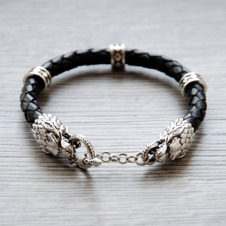 wolf silver bracelet