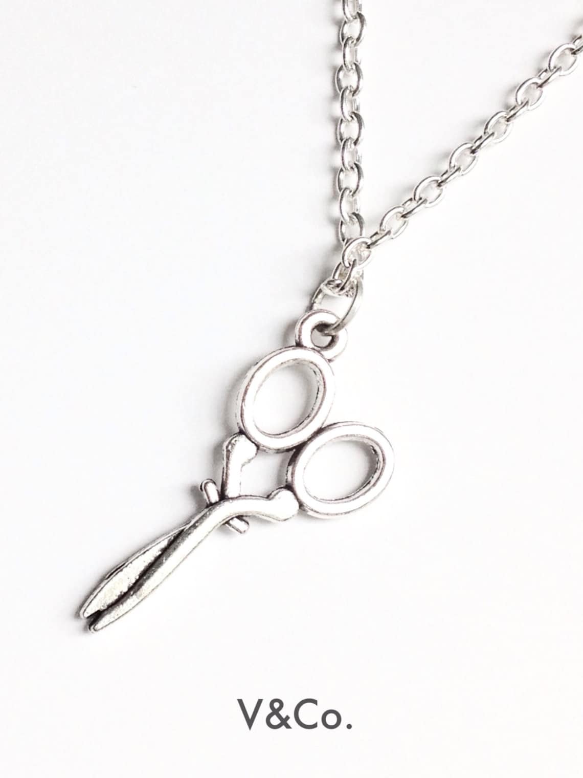 Silver Scissors Necklace, Hair Stylist Jewelry, Hairdresser Shears