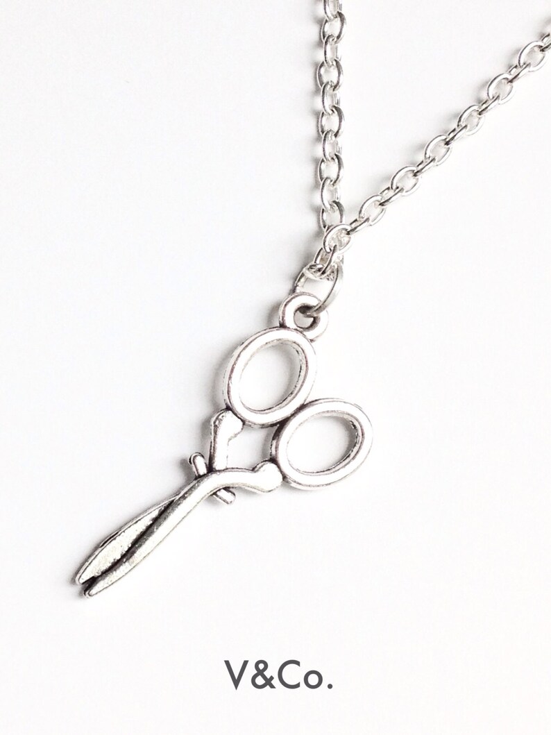 Silver Scissors Necklace Hair Stylist Jewelry Hairdresser ...