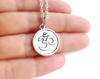Om Symbol Necklace, Yoga Necklace, Symbolic Jewelry, Boho Hippie Eco Jewelry Gift, Buddha Jewelry, Zen Jewelry, Meaningful OM Necklace, SALE