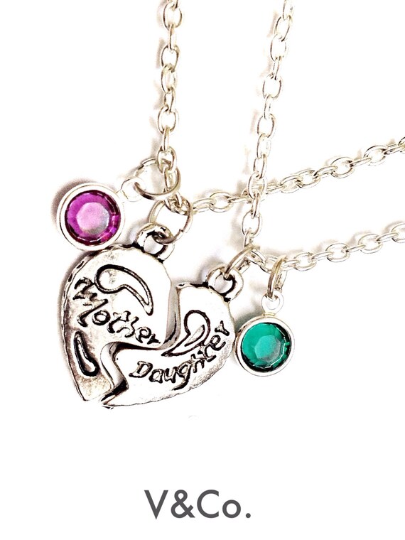 Set of 2 Mother Daughter Necklaces With 