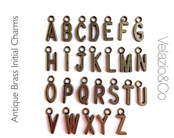 ADD ON Initial Letter, Initial Charm to Customize any Necklace or Bracelet, Antique Bronze Letter, Alphabet Letters, A-Z Letter Charms SALE