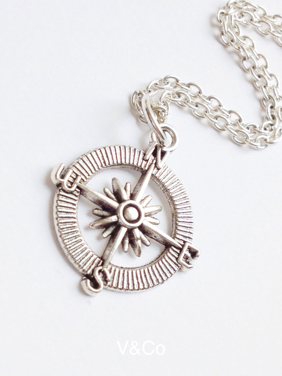 Compass Necklace Nautical Necklace Travel Jewelry Best Etsy