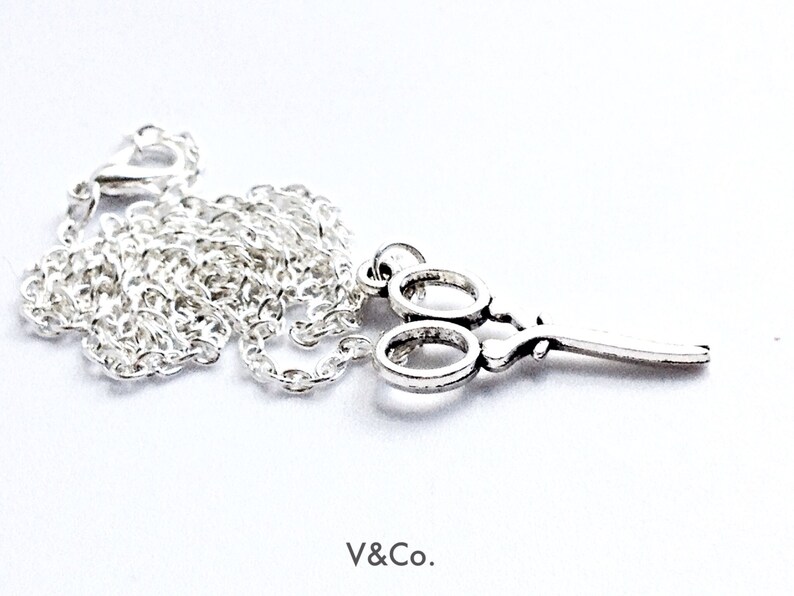 Silver Scissors Necklace, Hair Stylist Jewelry, Hairdresser Shears