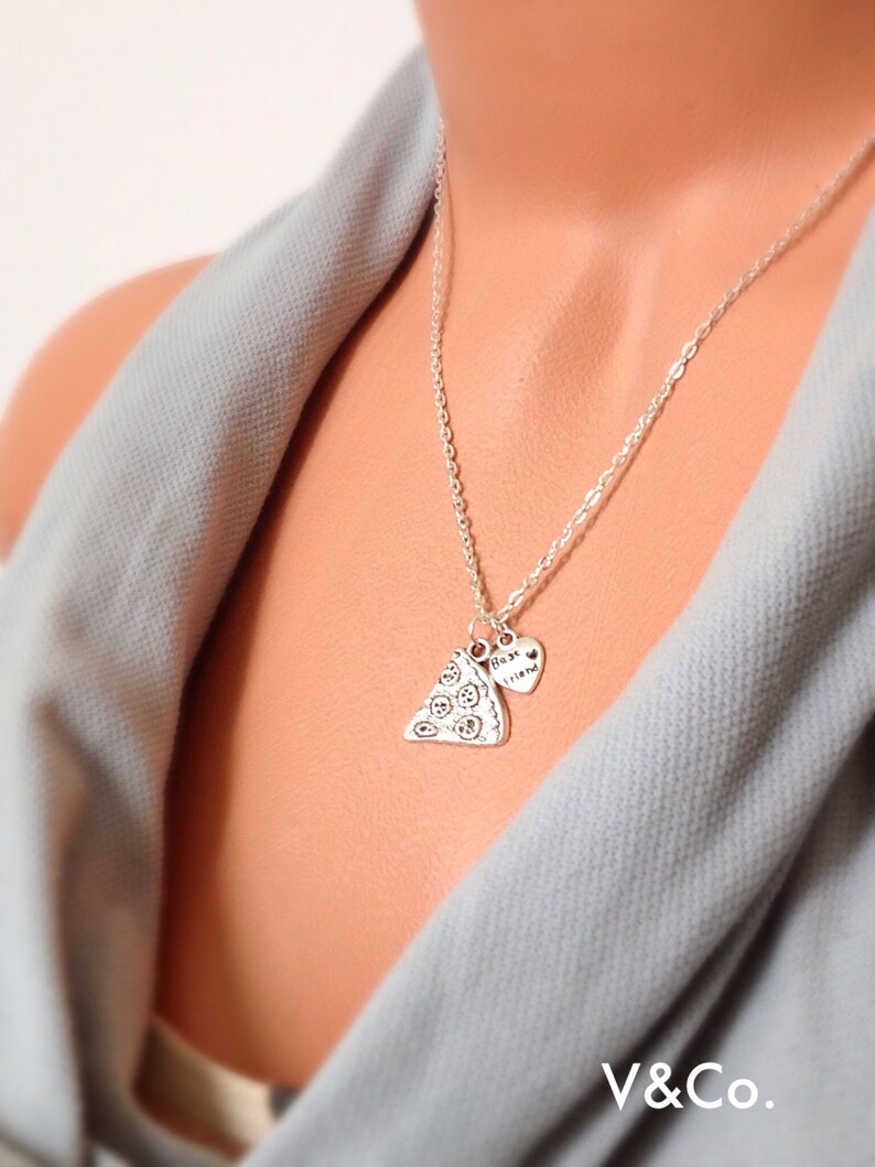 Food Jewelry Pizza Jewelry Best Friends Pizza Necklace Fun Gift Idea Under 15 Pizza Lover BFF Best Friends Jewelry Pizza Slice Necklace