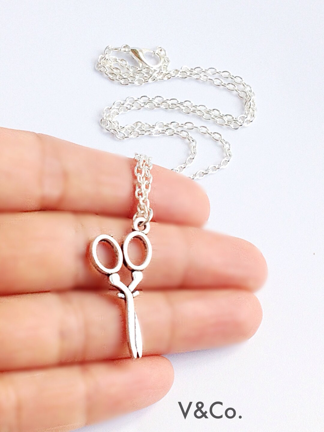 Silver Scissors Necklace, Hair Stylist Jewelry, Hairdresser Shears