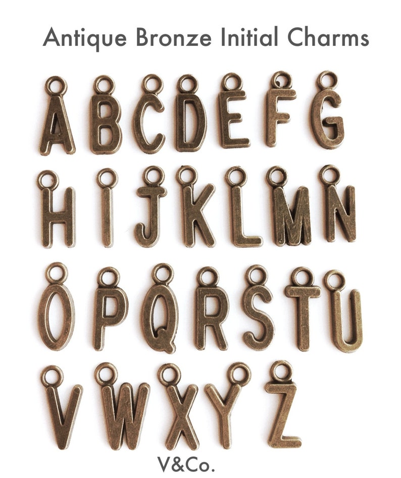 ADD ON Initial Letter Initial Charm to Customize Any Necklace Etsy