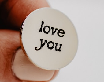 Love You Enamel Pin. Small Gold Pin. Mother's Day Gift  Love You Reminder Enamel Pin. I Love You Lapel Pin. Love Gift. Valentine's Day Gift.