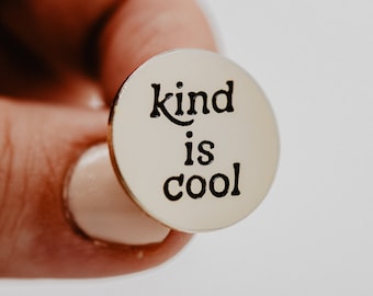 Kind Is Cool Enamel Pin. Small Gold Plated Lapel Pin. Kindness Brooch. Be Kind Pin. Jacket Pin. Backpack Pin. Positivity Reminder. Be Nice.