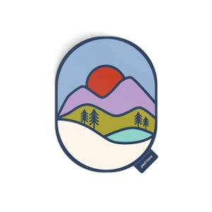 Purple Mountains Vinyl Sticker | Camper Van Stickers. Camping Water Bottle Sticker. Adventure Decal. Gift for Hikers. Waterproof Sticker.