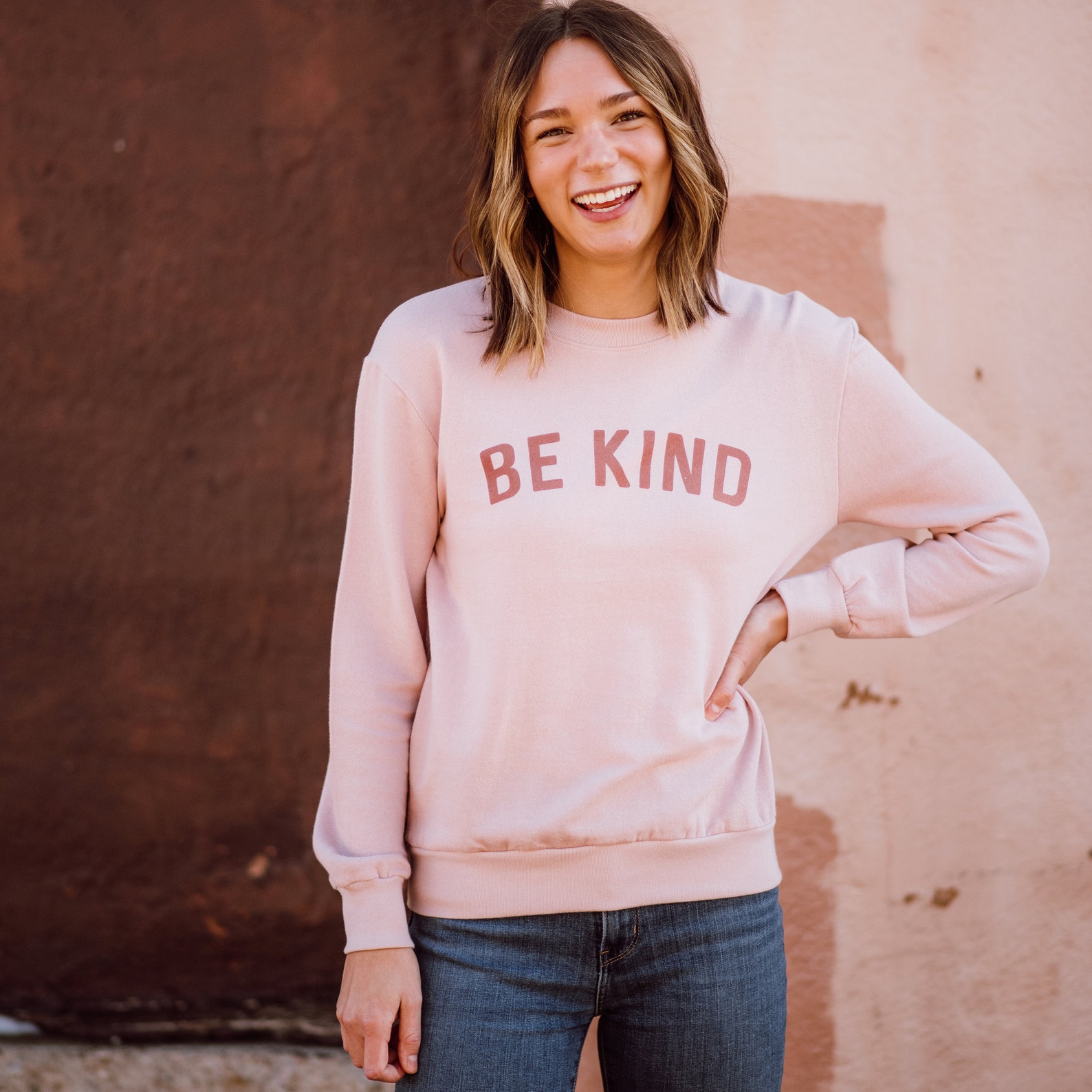 Be Kind Women's Sweatshirt. Pink Be Kind Sweatshirt. 100 Etsy