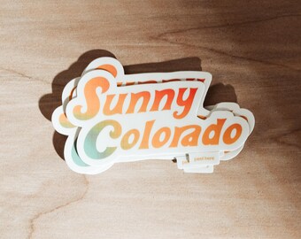 Sunny Colorado Vinyl Sticker: Waterproof Souvenir Decal