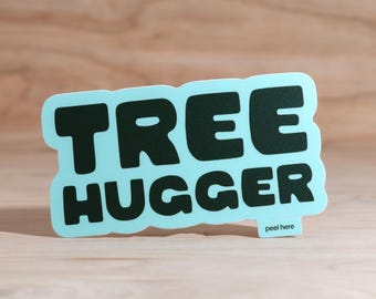 Tree Hugger Vinyl Sticker: Waterproof Nature Lover Decal