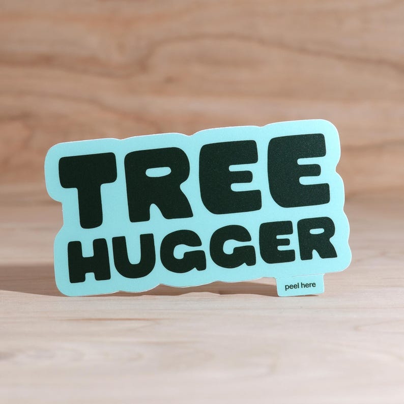 Tree Hugger Vinyl Sticker: Waterproof Nature Lover Decal image 1