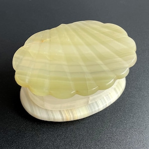 Vintage Alabaster Shell Keepsake Box