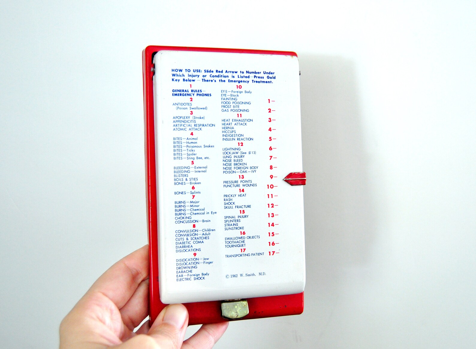 Vintage Metal First Aid Reference Flip Chart Etsy