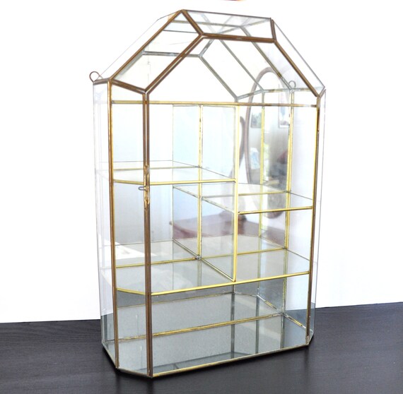 Vintage Glass Curio Glass Display Case Vintage Etsy