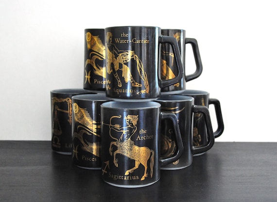 Vintage Milk Glass Zodiac Mug