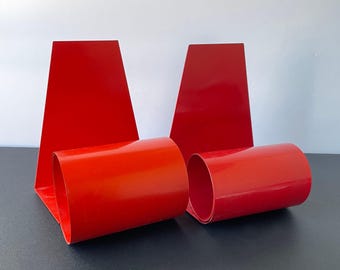 Vintage Expandable Coil Bookend, Choose red or blue