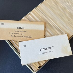 Tarjetas de vocabulario alemán antiguas de Vis-Ed imagen 5