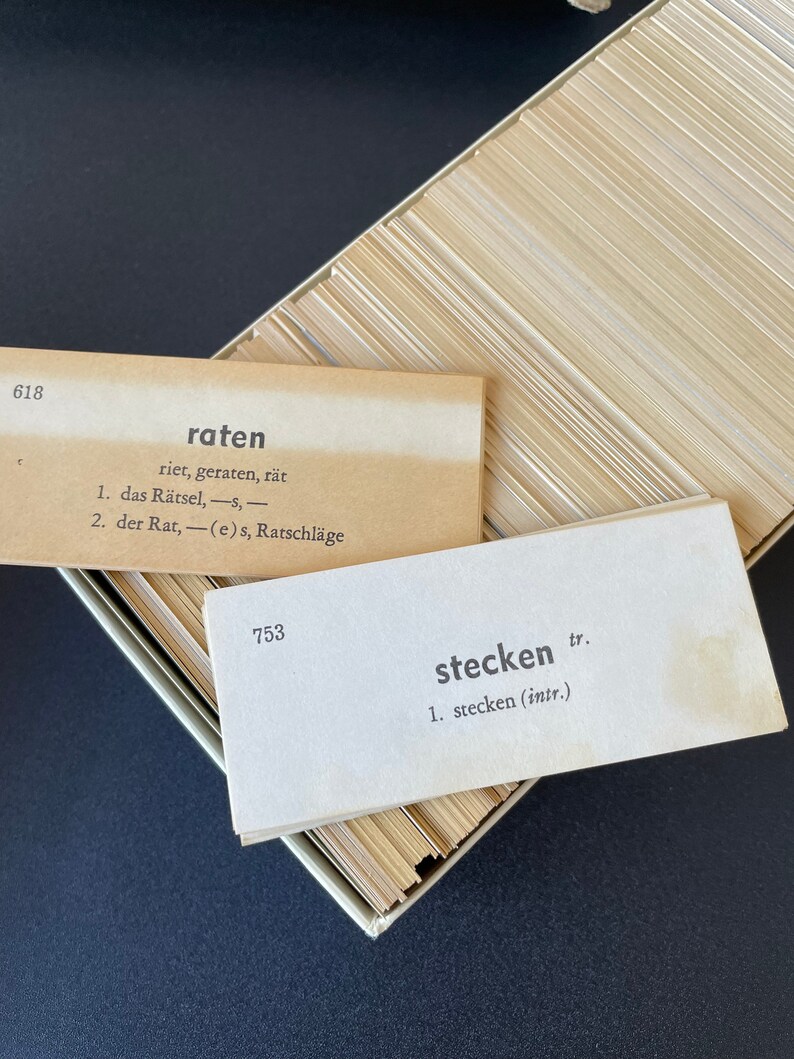 Tarjetas de vocabulario alemán antiguas de Vis-Ed imagen 5