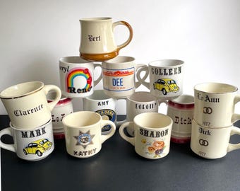 Vintage Ceramic Name Mugs; Choose Your Name!