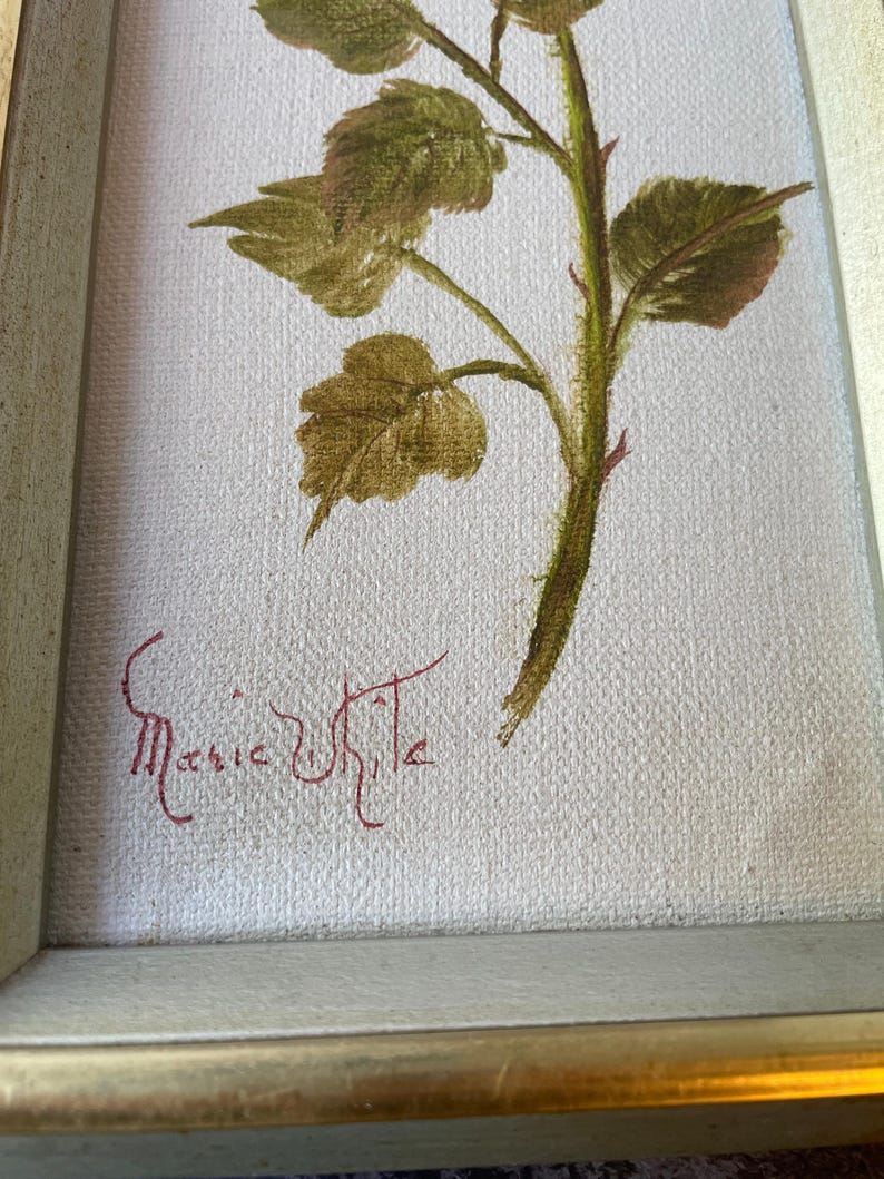 Vintage Original Floral Paintings in Black and White image 7