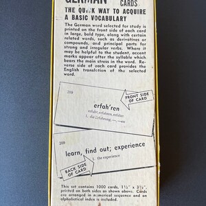 Tarjetas de vocabulario alemán antiguas de Vis-Ed imagen 4