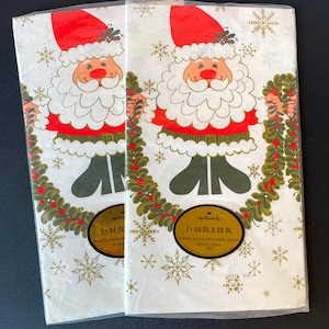 Vintage Paper Hallmark Santa Claus Tablecloth