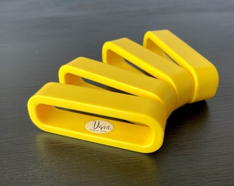 Vintage Vera Neumann Yellow Plastic Napkin Rings, Set of Four