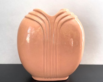Vintage FNC Pink Ceramic 80s Art Deco Vase