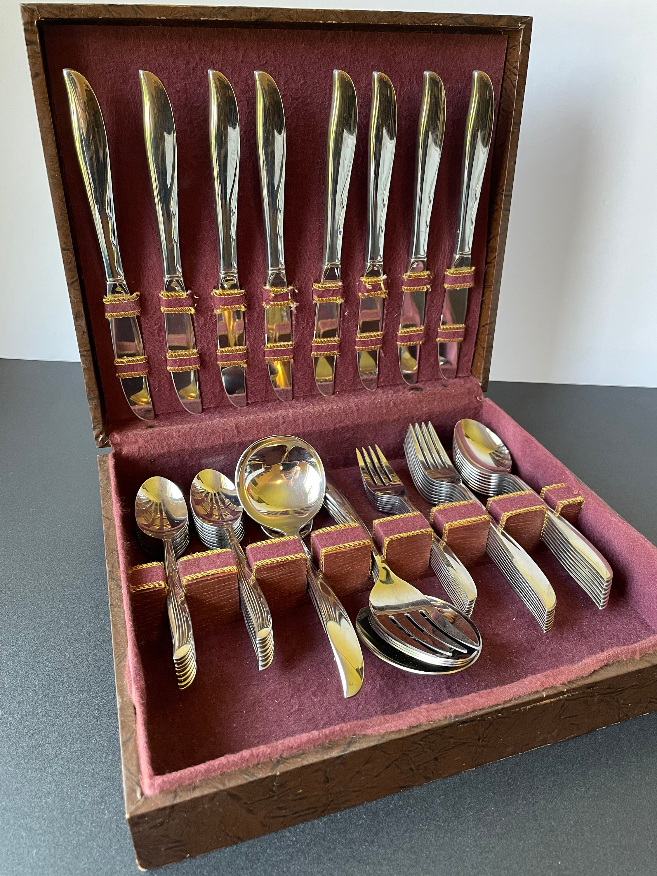 Vintage Duchess Stainless Flatware Set, Service for Eight plus Serving Pieces