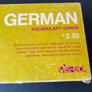 Tarjetas de vocabulario alemán antiguas de Vis-Ed imagen 3