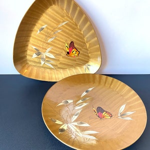 Vintage Catalina Butterfly Lacquerware Serving Dish