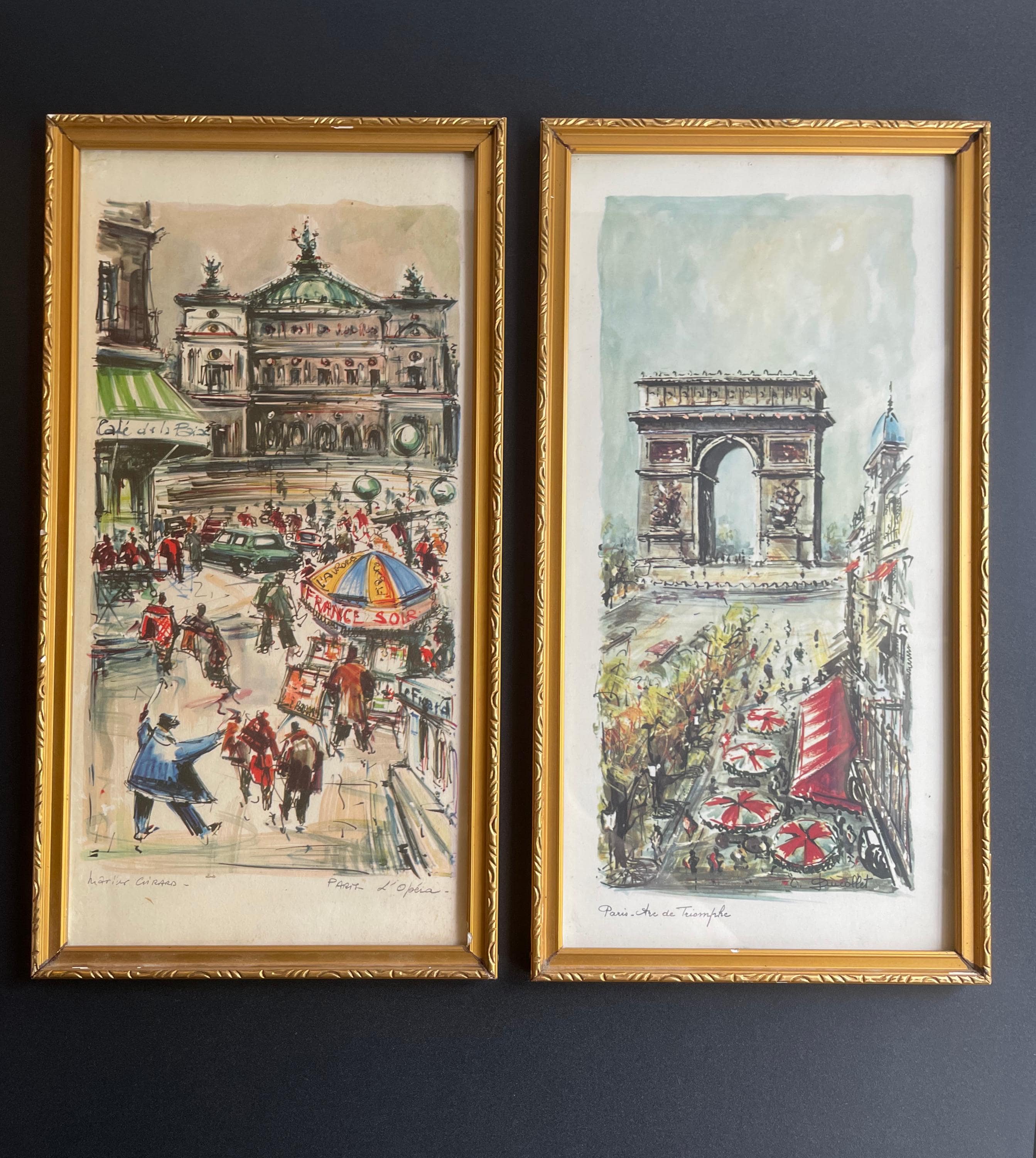Vintage Framed Paris Prints