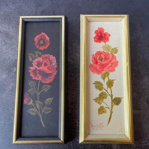 Vintage Original Floral Paintings in Black and White image 13