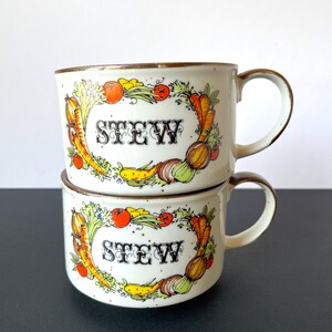 Pair of Vintage Ceramic Stew Mugs