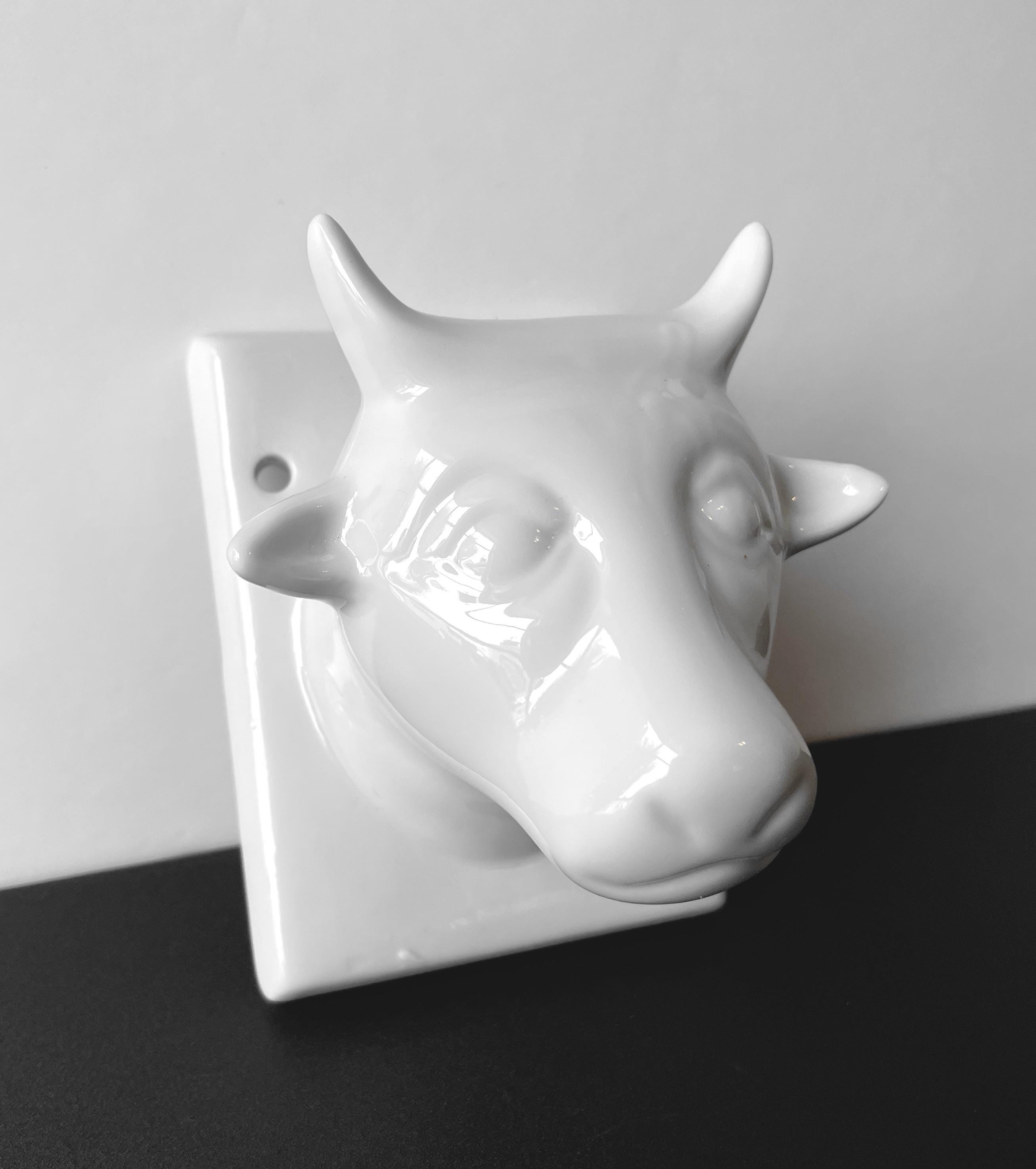牛　壁掛け　アンティークレトロ Vintage Ceramic Cow Head Wall Hanging - Etsy