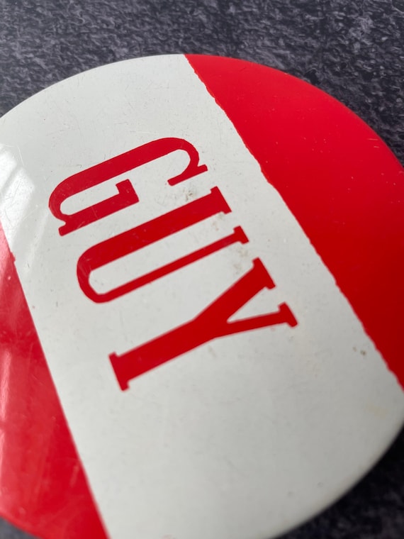 Vintage "GUY" Large Pinback Button - image 6
