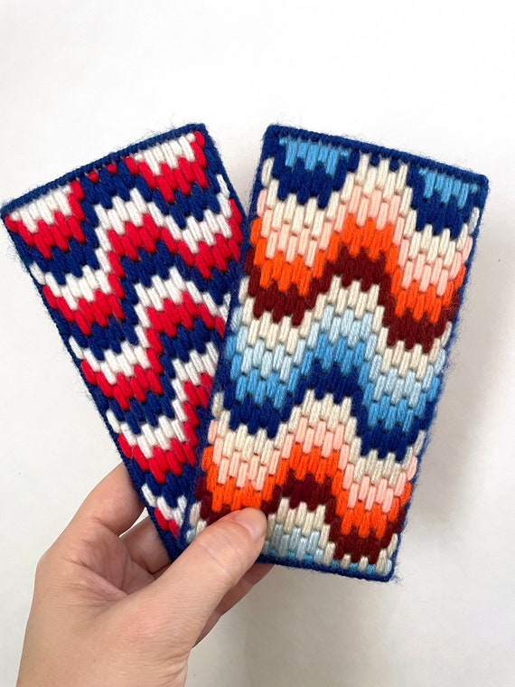 Vintage Bargello Needlework Eyeglasses Case