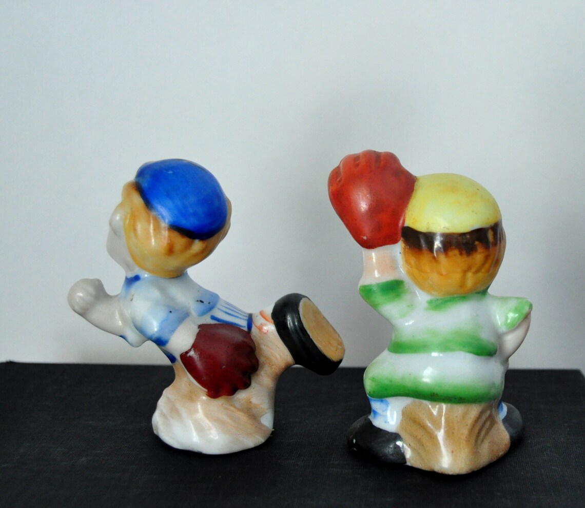 Vintage Kitschy Baseball Figurines Made in Occupied Japan Etsy