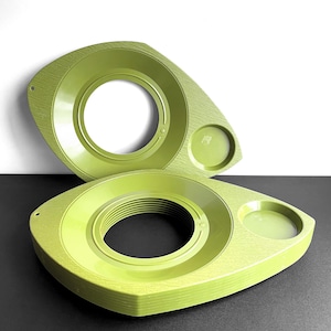 Vintage Green Plastic Paper Plate Holders