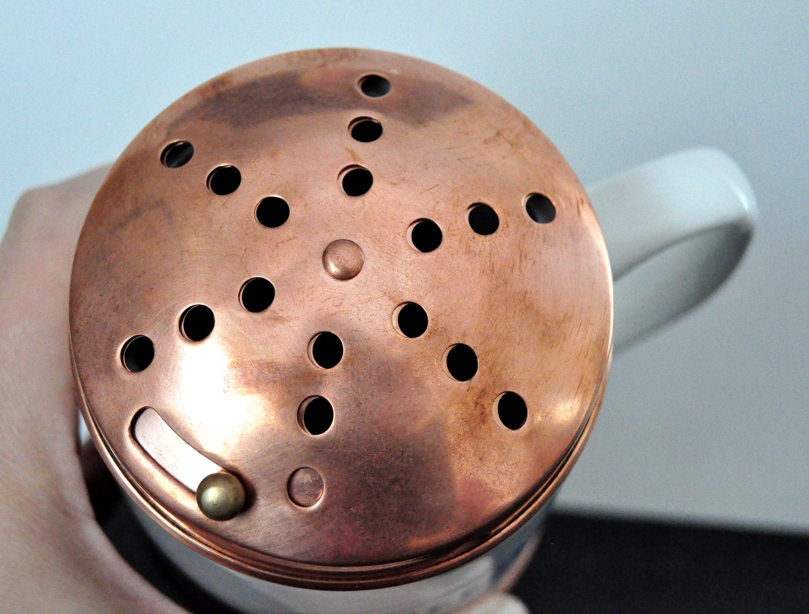 Vintage Copper and Ceramic Parmesan Cheese Shaker Etsy