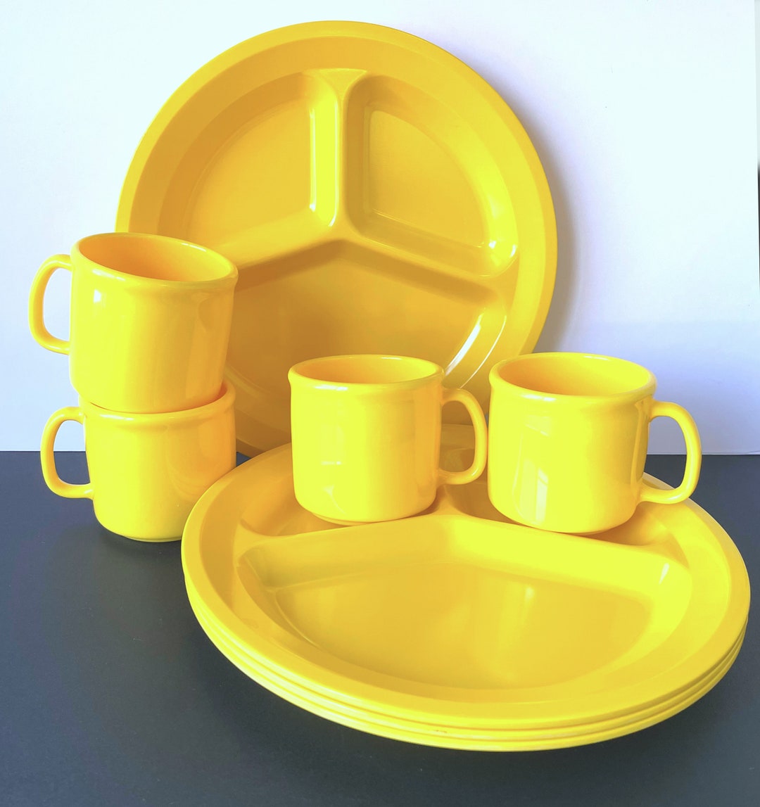 Vintage Yellow Dallas Ware Plates and Cups - Etsy