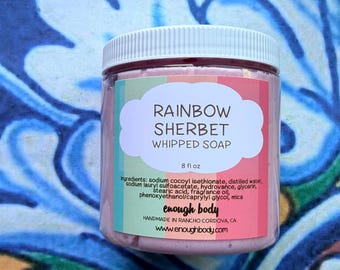 Rainbow Sherbet Whipped Soap ~ Soap Fluff ~ Bath Whip ~ Bath Butter ~ Cream Soap