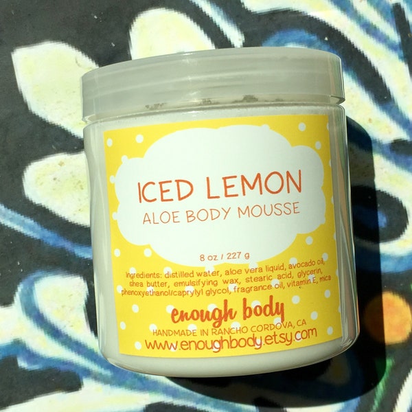 Iced Lemon Aloe Body Mousse ~ Shea Butter Lotion ~ Aloe Lotion ~ Body Cream ~ Body Mousse ~ Body Butter