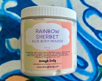 Rainbow Sherbet Aloe Body Mousse ~ Shea Butter Lotion ~ Aloe Lotion ~ Body Cream ~ Body Mousse ~ Body Butter