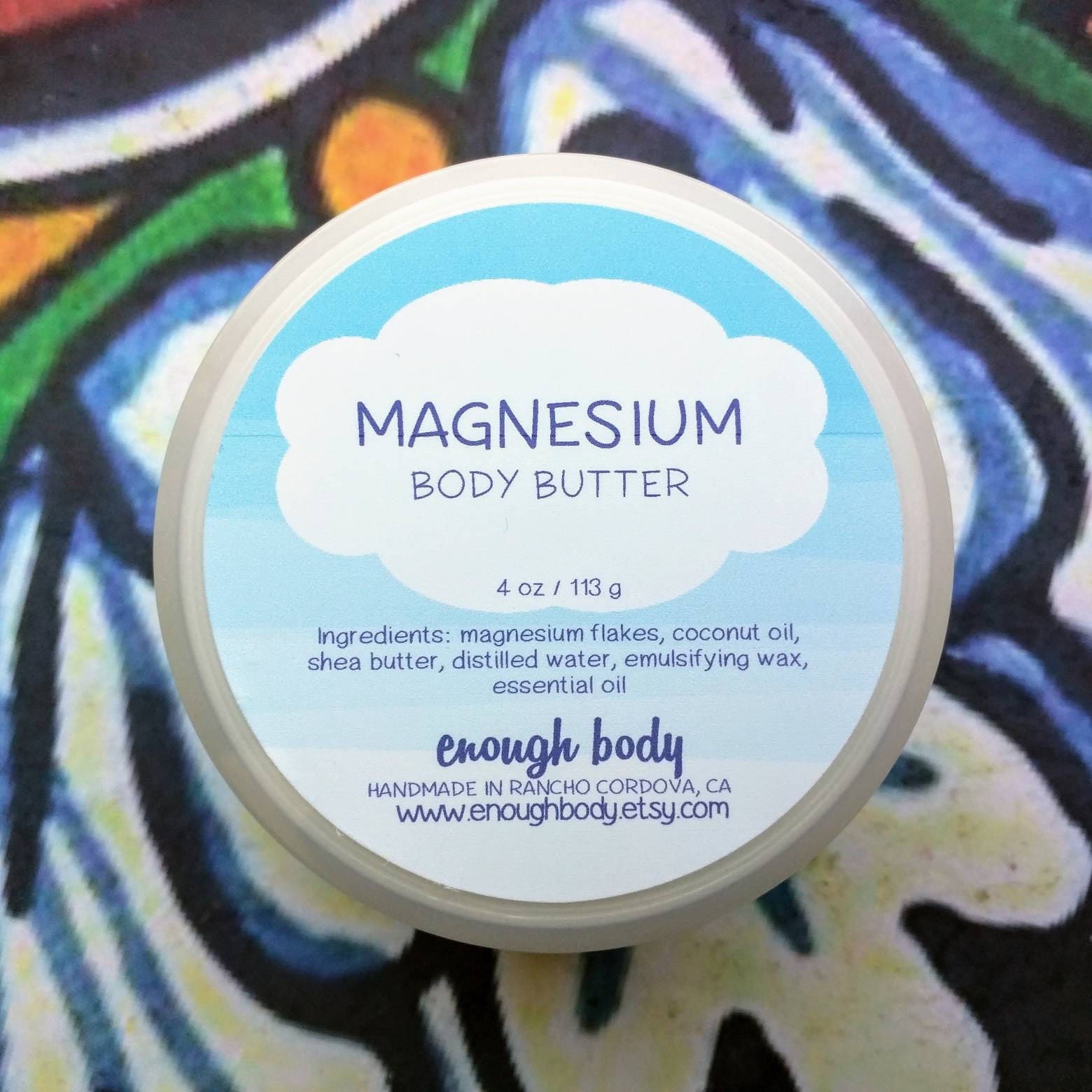 Magnesium Body Butter Magnesium Cream Shea Body Butter Etsy