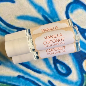 Vanilla Coconut Perfume Oil ~ Roll On Oil ~ Vegan Perfume ~ Roll on Perfume ~ Fragrance Oil